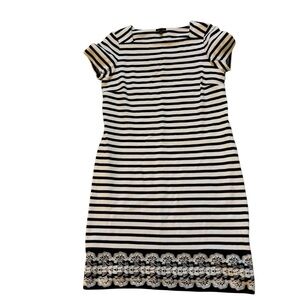 Talbots Striped Black and White Knit Dress